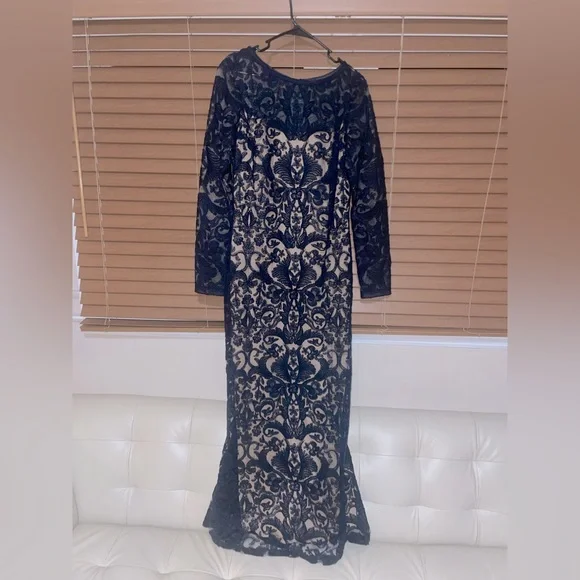 Tadashi Shoji | Dresses | Tadashi Shoji Navy Blue Kennedy Floral Lace Dress  | Poshmark